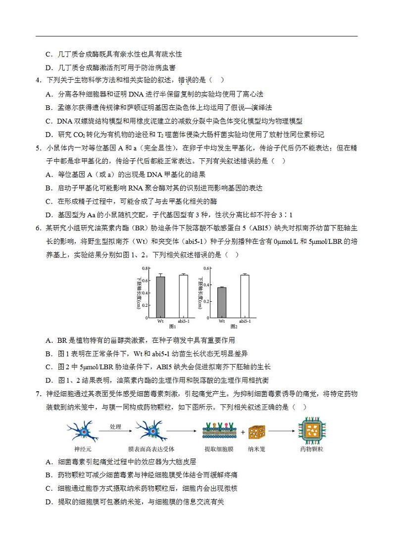 2024年高考押题预测卷—生物（江苏卷01）（考试版）02