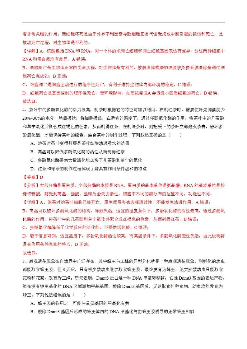 2024年高考押题预测卷—生物（广东卷03）（解析版）03