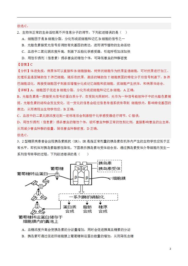 2024年高考押题预测卷—生物（全国卷新教材02）（解析版）第2页