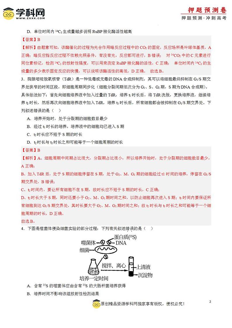 2024年高考押题预测卷—生物（辽宁卷02）（解析版）第2页