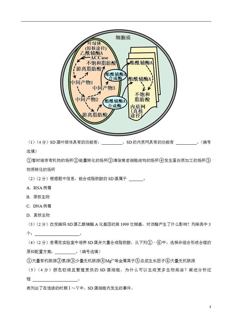2024年高考押题预测卷—生物（上海卷01）（考试版）第3页