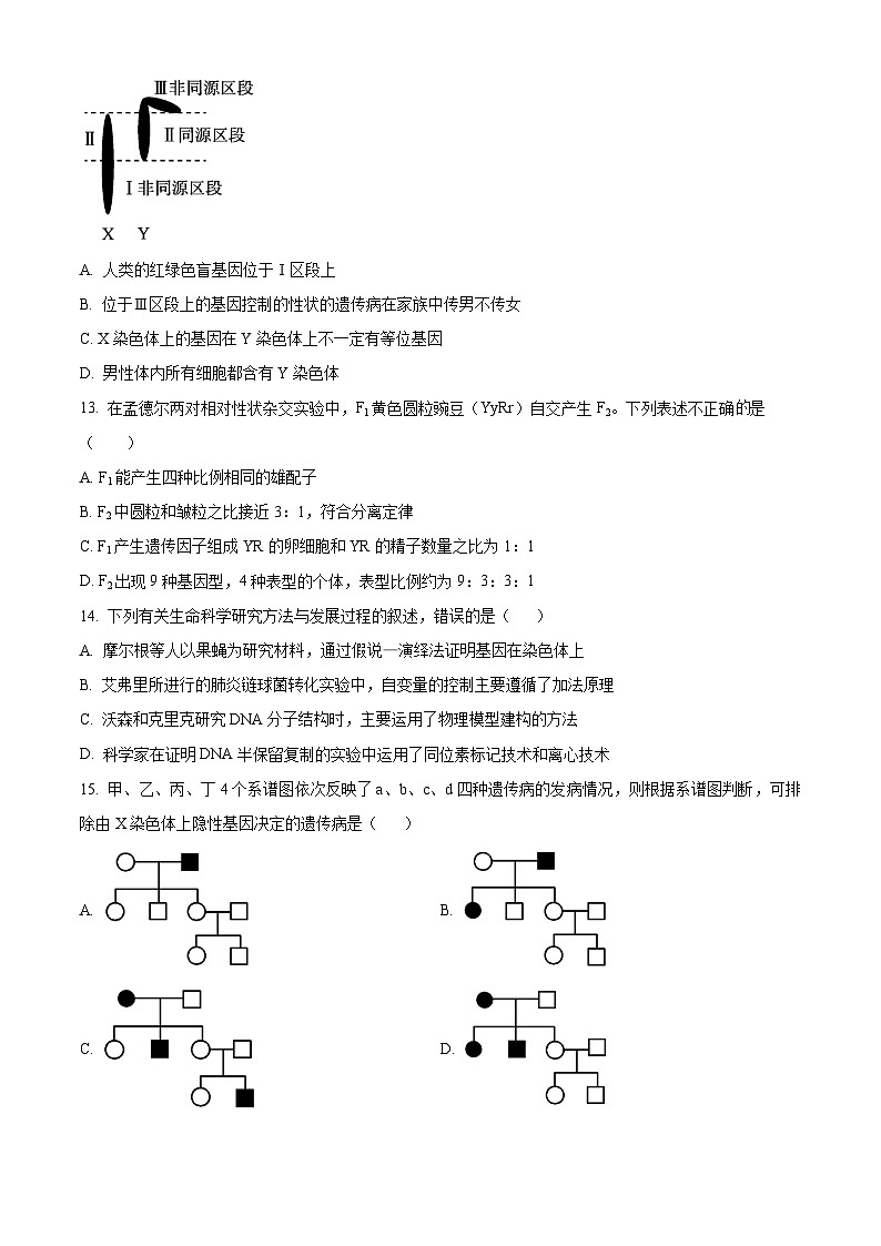 福建省莆田第二十五中学2023-2024学年高一下学期期中考试生物试题（原卷版）第3页