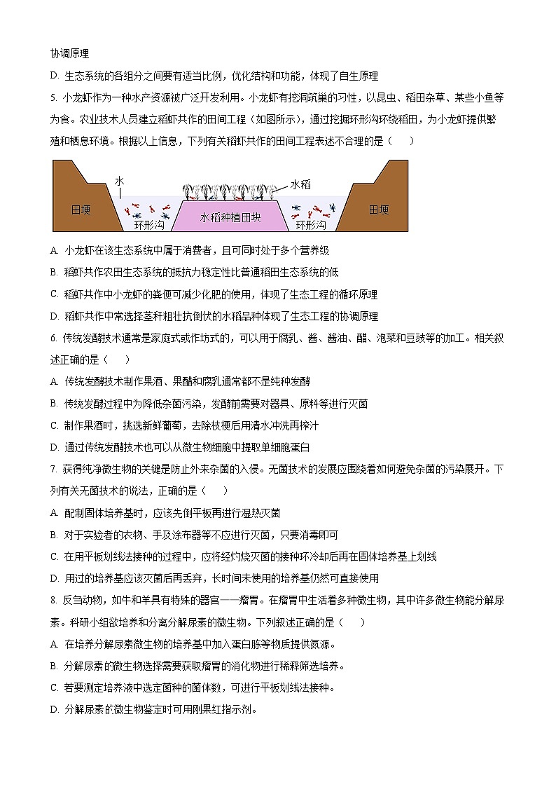 广东省清远市四校2023-2024学年高二下学期4月期中联考生物试题（原卷版）第2页