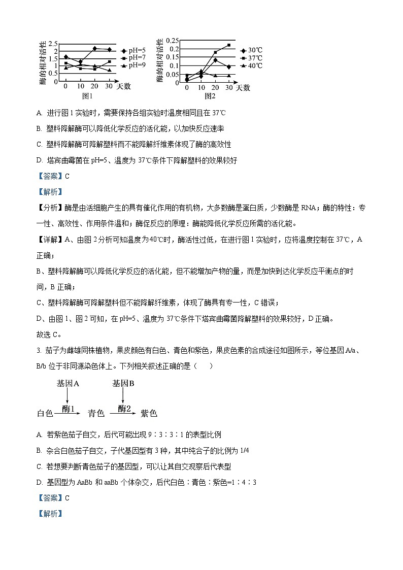 河南省开封市杞县等4地2023-2024学年高二下学期4月期中生物试题（原卷版+原卷版+解析版+解析版）02