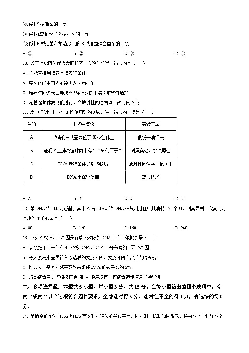 河北省2023-2024学年高一下学期4月期中生物试题（原卷版）第3页