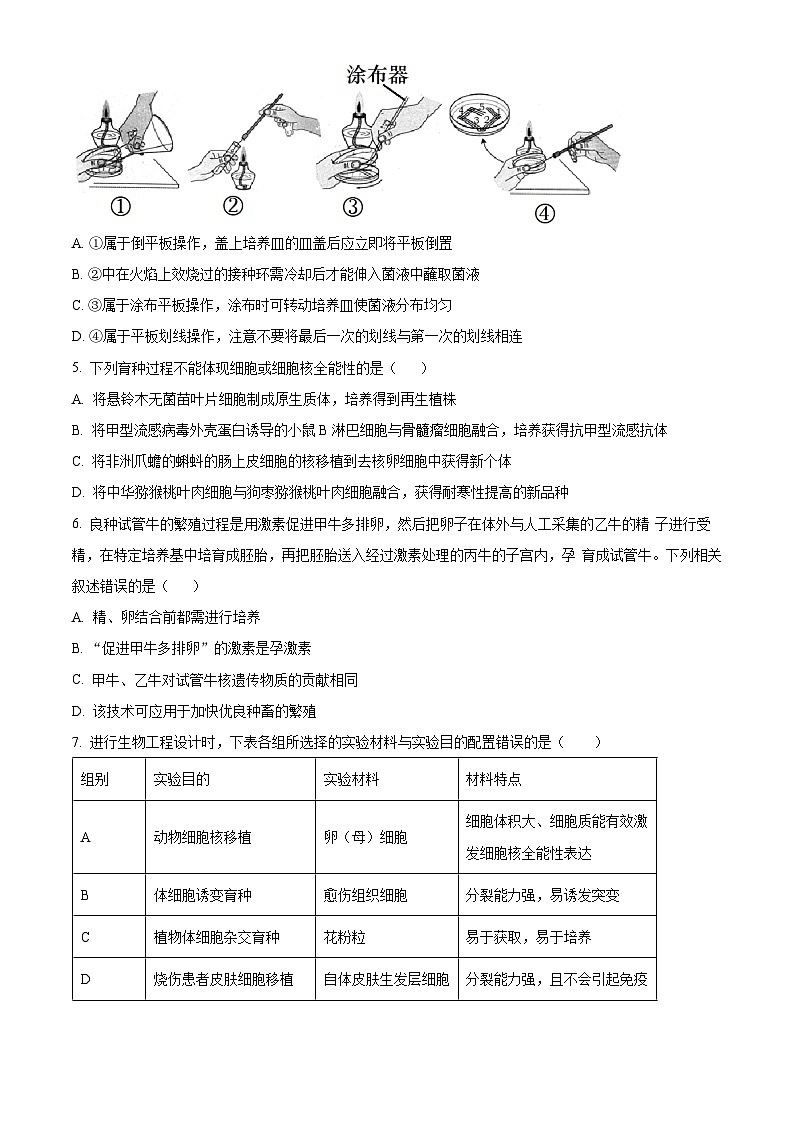 江苏省南京市临江高级中学2023-2024高二下学期期中考试生物试题（原卷版+解析版）02