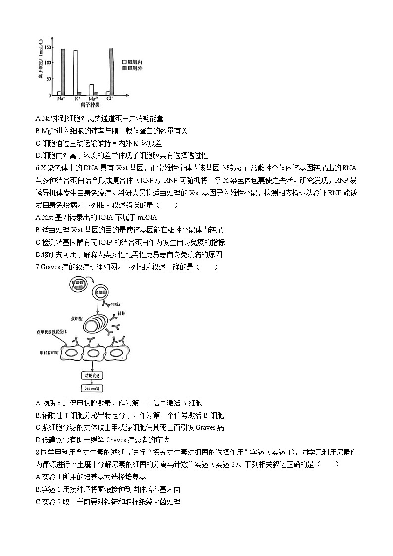 2024届福建省泉州市高三下学期5月适应性练习生物试题02