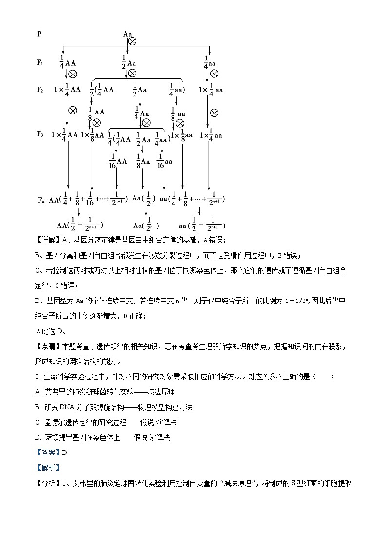 四川省成都市简阳实验学校（成都石室阳安学校）2023-2024学年高一下学期期中考试生物试题（原卷版+解析版）02