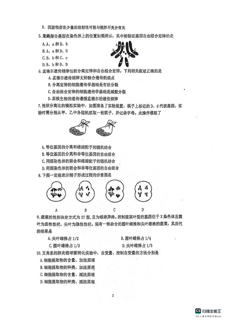 广东省广州科学城中学2023-2024学年高一下学期期中考试生物试题02