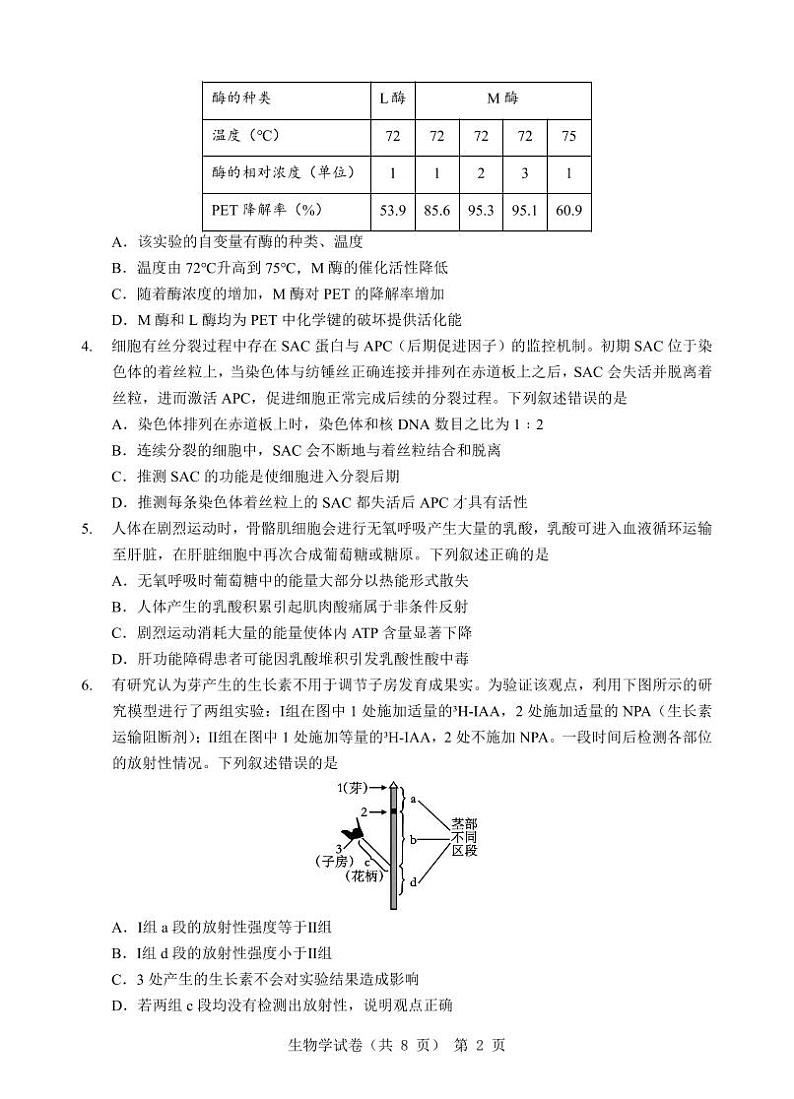 安徽省江淮十校2024届高三下学期第三次联考试题生物PDF版含答案（可编辑）02