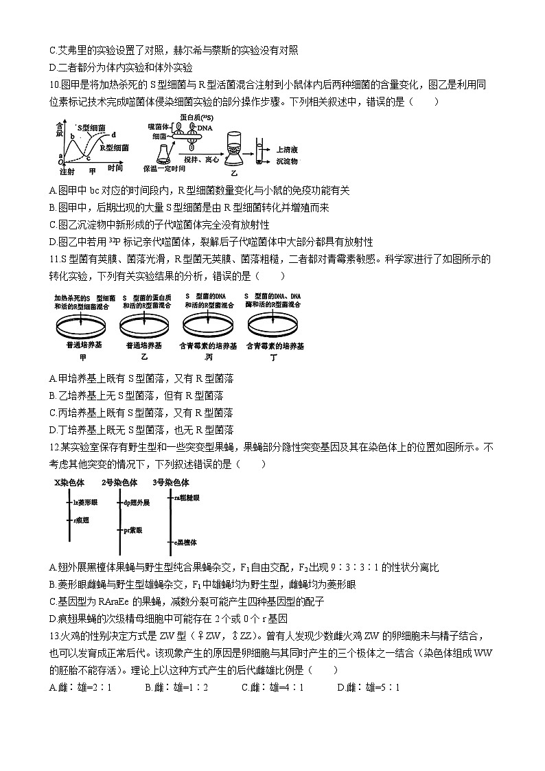 北京市四中2023-2024学年高一下学期期中考试生物试题(无答案)第3页