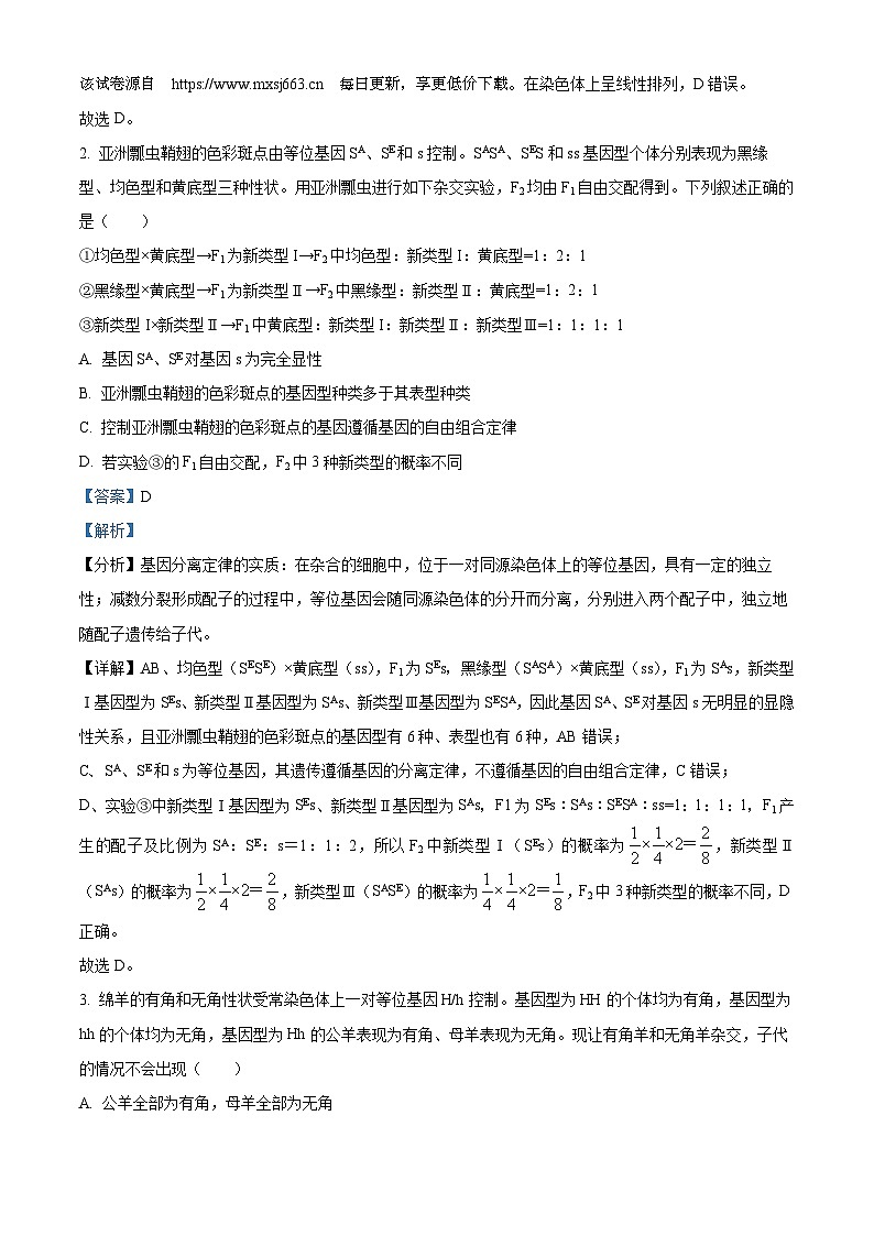 河南省濮阳市清丰县2023-2024学年高一下学期4月期中生物试题02