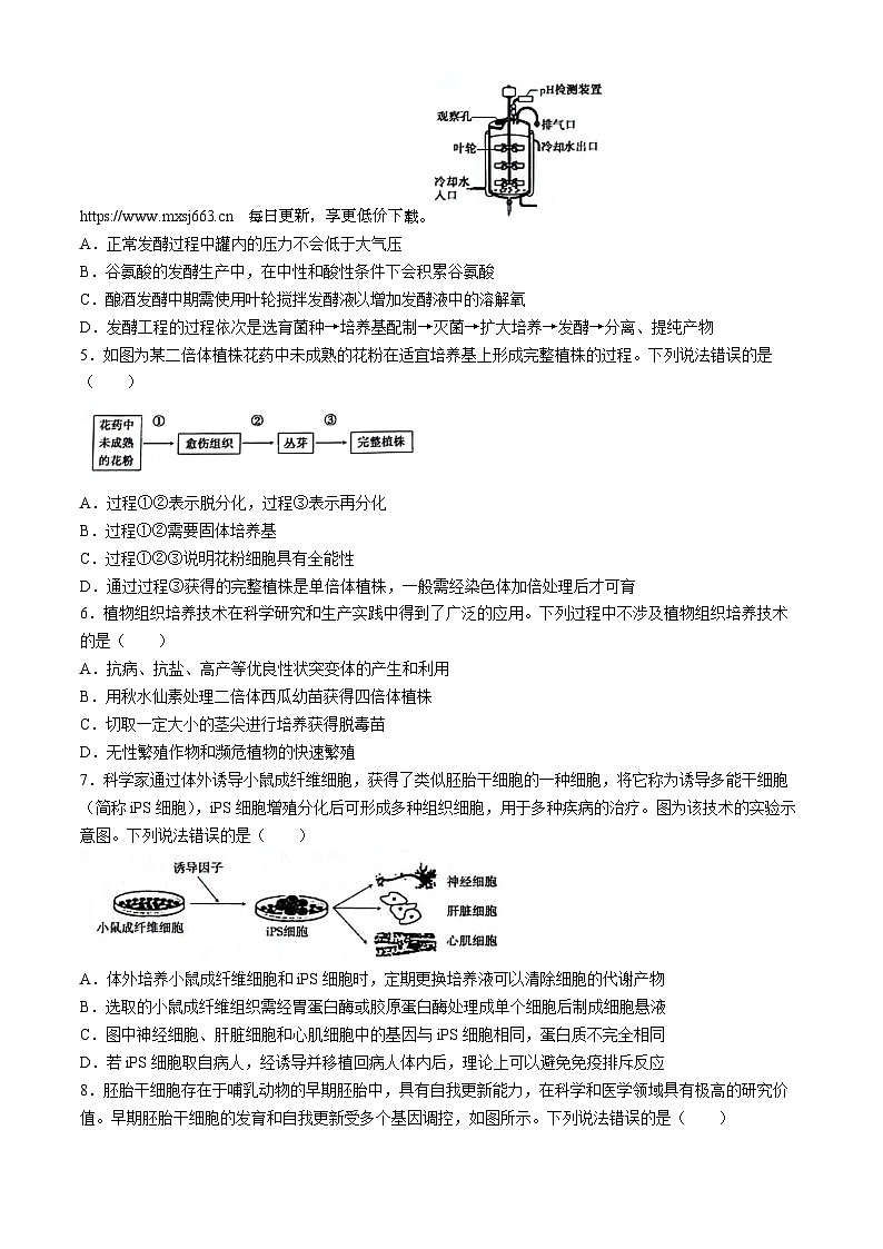 山东省泰安市2023-2024学年高二下学期4月期中生物试题02