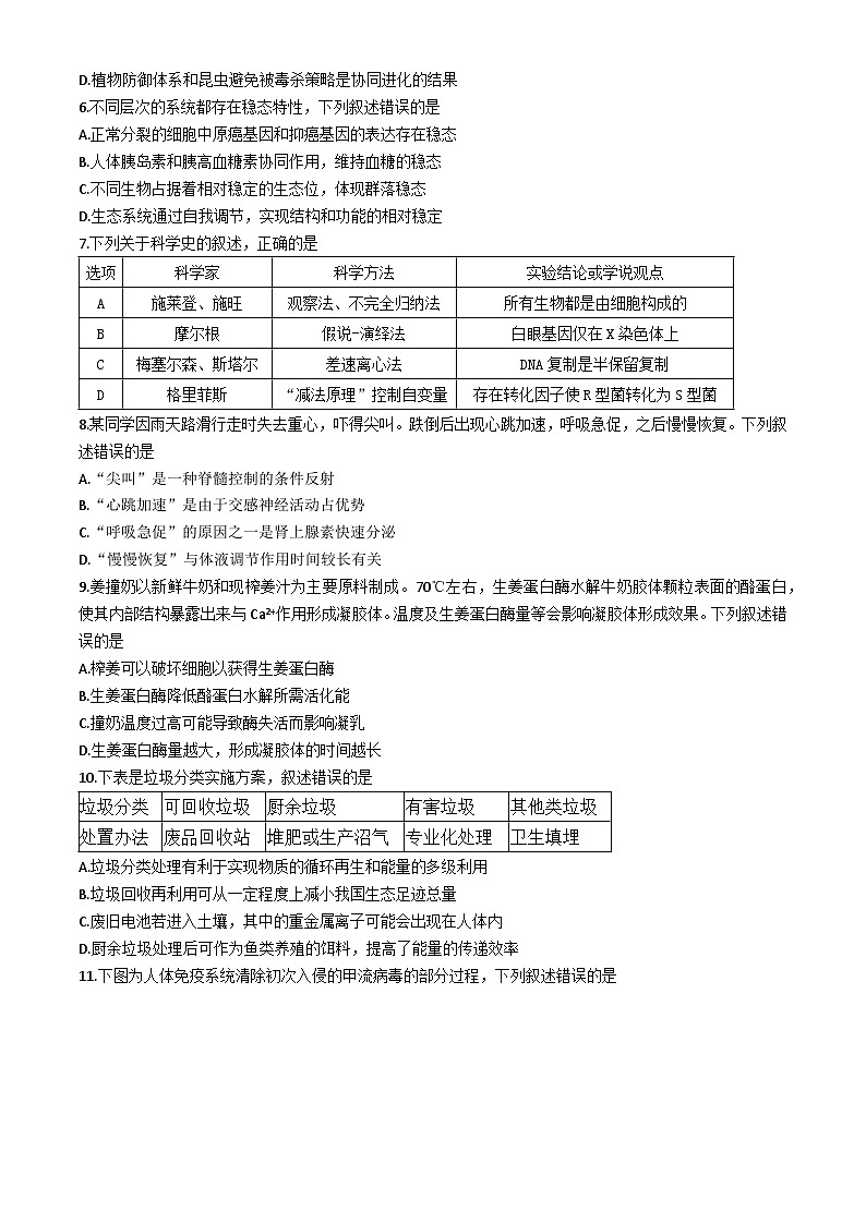 2024届福建省漳州市高三下学期第四次教学质量检测生物试卷第2页
