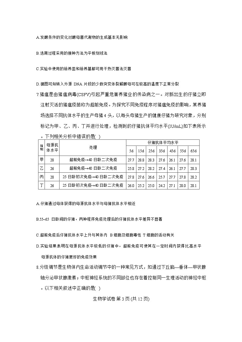 2024届东北三省四市教研联合体高三模拟（二）生物试题第3页