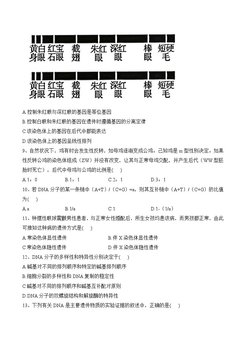 广西玉林市北流市四校2022-2023学年高一下学期期中联考质量评价检测生物试卷02