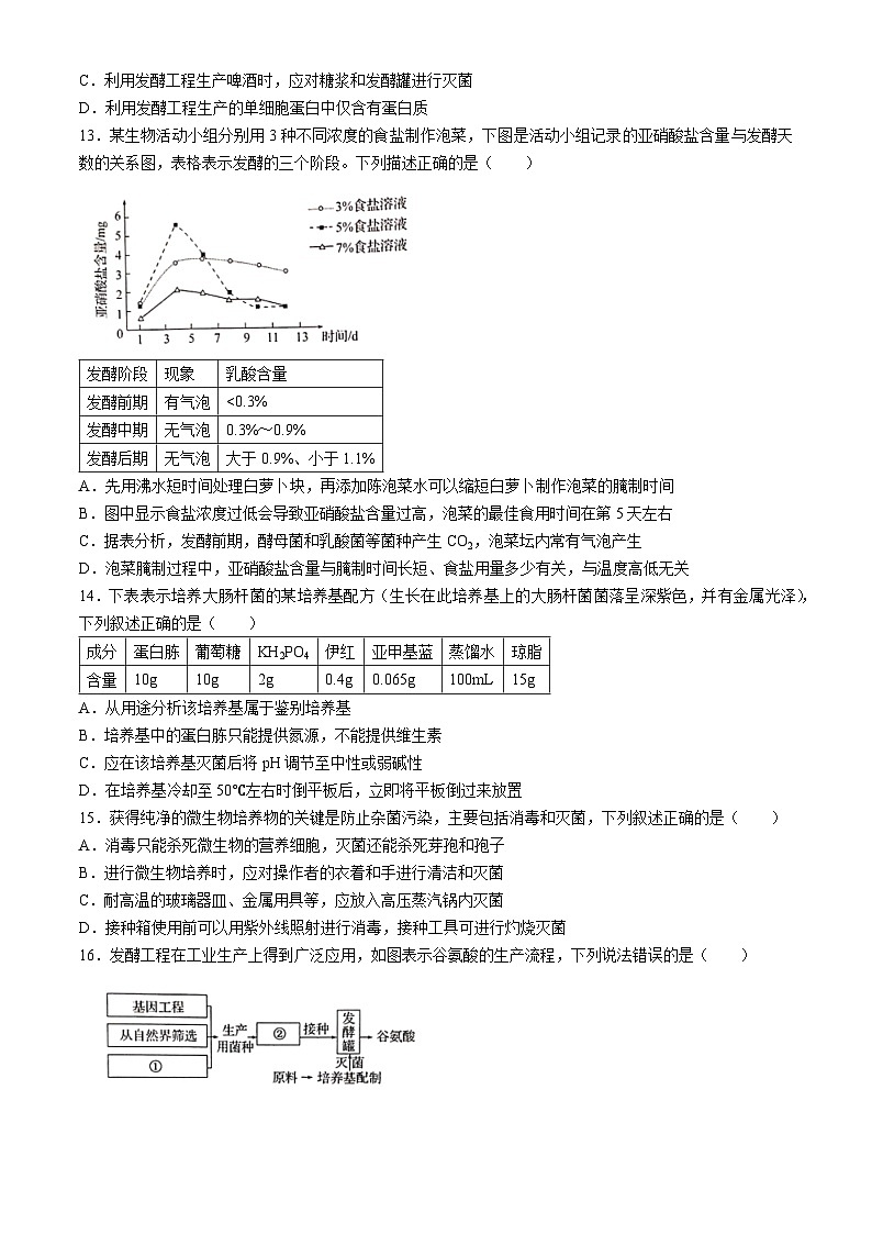 甘肃省天水市2023-2024学年高二下学期5月期中生物试题第3页