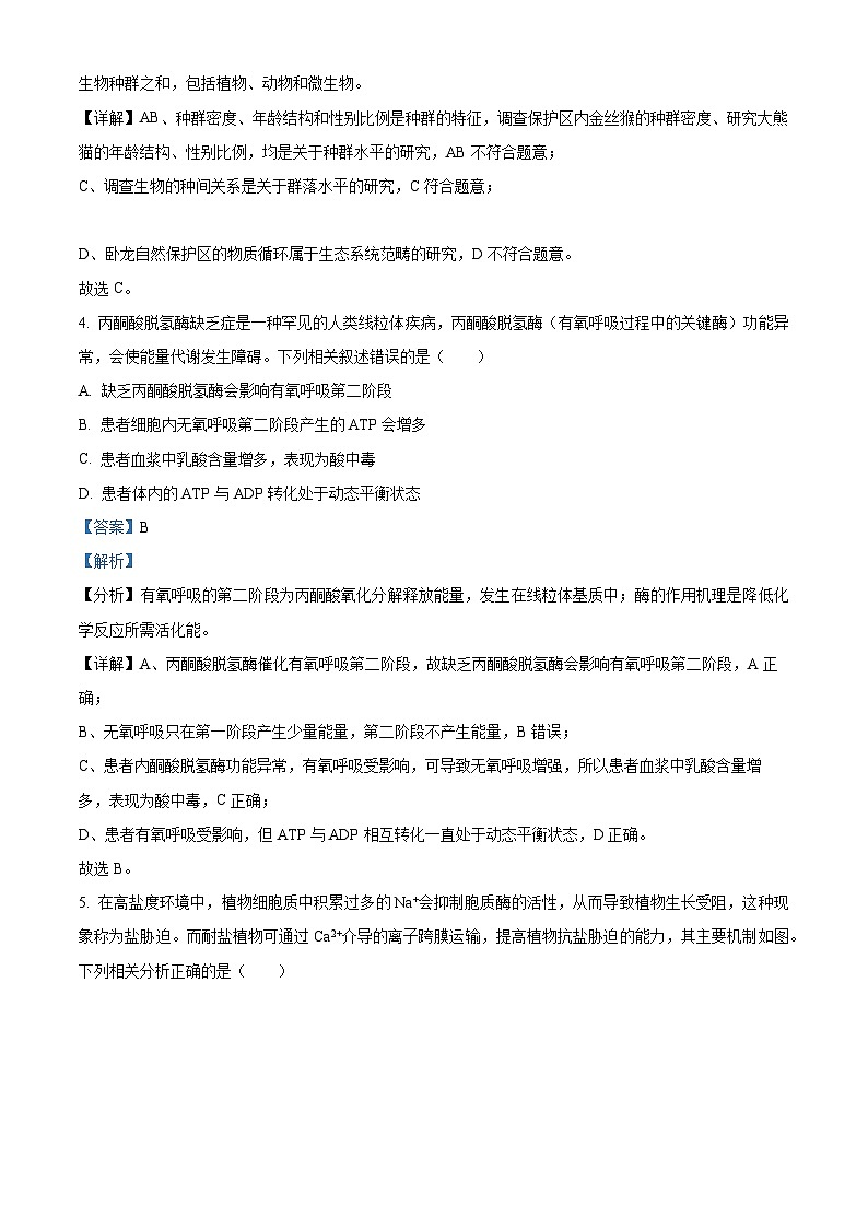 2024届湖南省衡阳市衡阳县二中高三模拟演练生物试题（原卷版+解析版）03