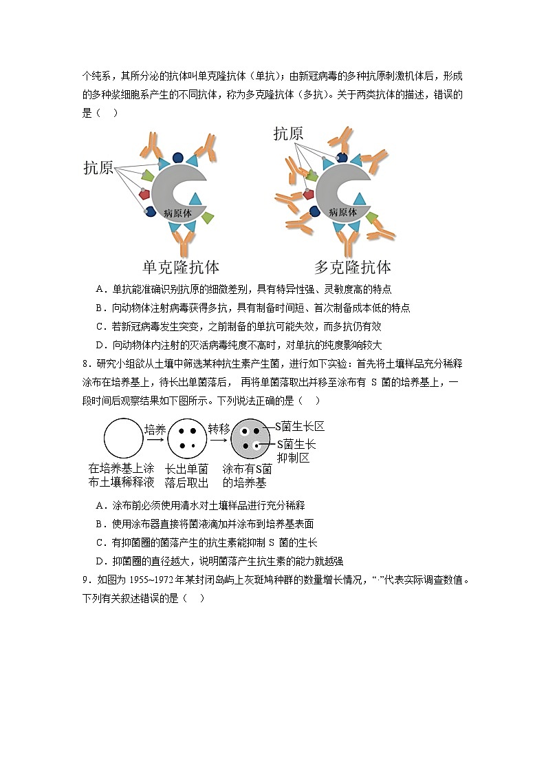 模拟卷07-【赢在高考·模拟8卷】备战2024年高考生物模拟卷（江苏专用）03