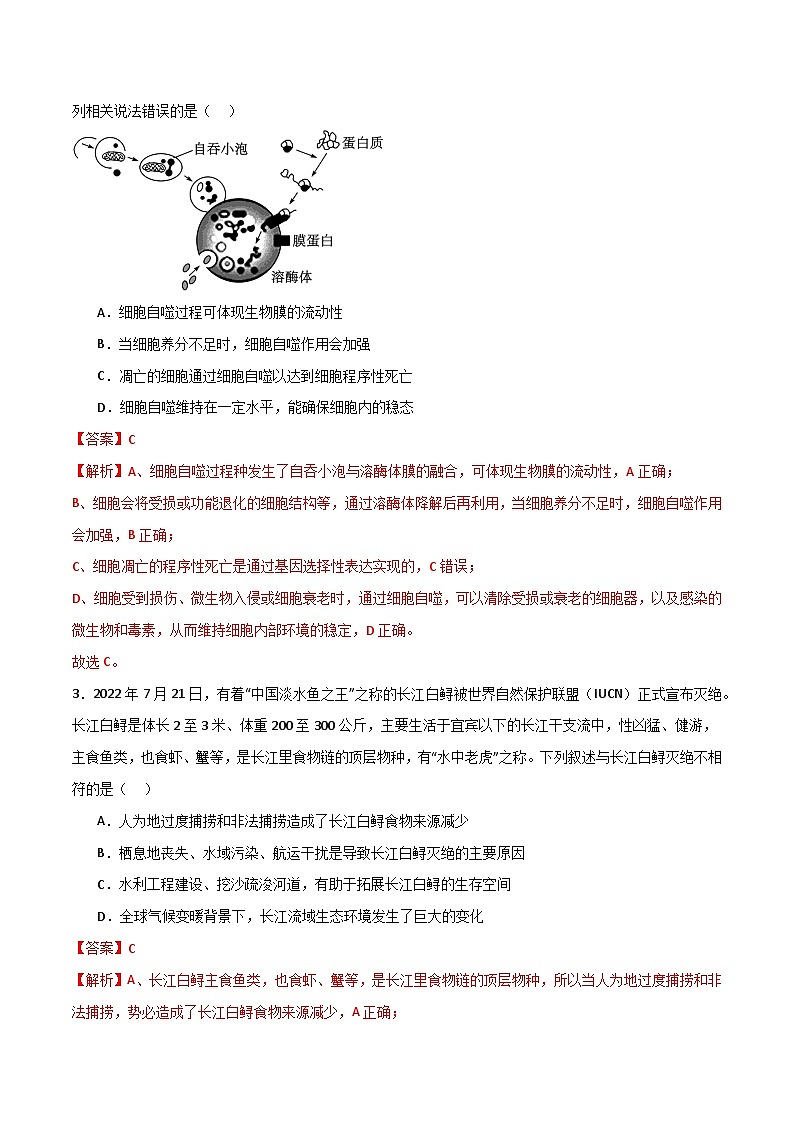 模拟卷04-【赢在高考·模拟8卷】备战2024年高考生物模拟卷（浙江专用）02