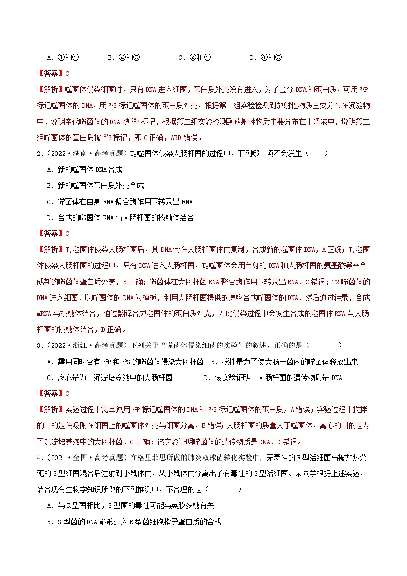专题06 遗传的分子基础--三年（2021-2023）高考生物真题分项汇编（全国通用）02