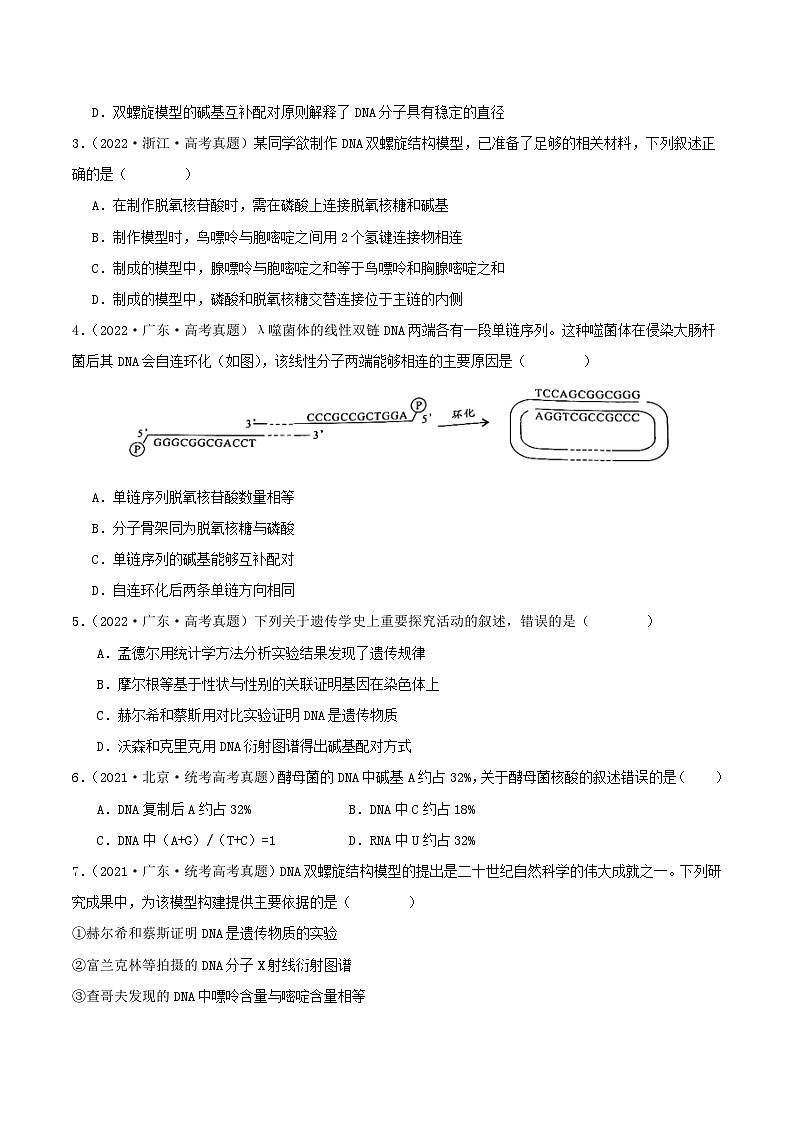 专题06 遗传的分子基础--三年（2021-2023）高考生物真题分项汇编（全国通用）03