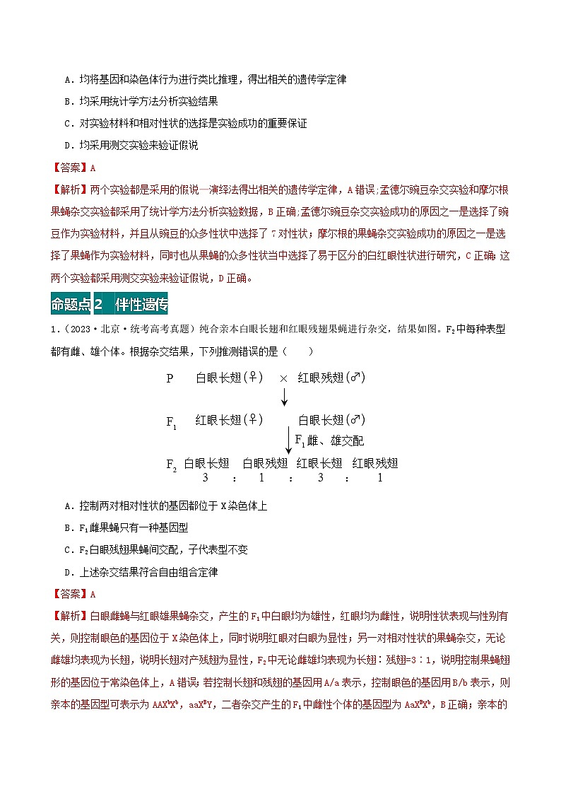 专题09 伴性遗传和人类遗传病--三年（2021-2023）高考生物真题分项汇编（全国通用）03
