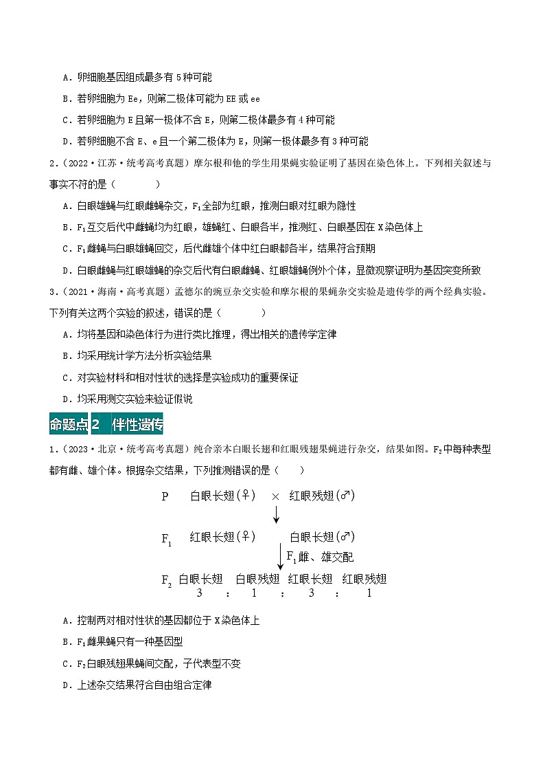 专题09 伴性遗传和人类遗传病--三年（2021-2023）高考生物真题分项汇编（全国通用）02