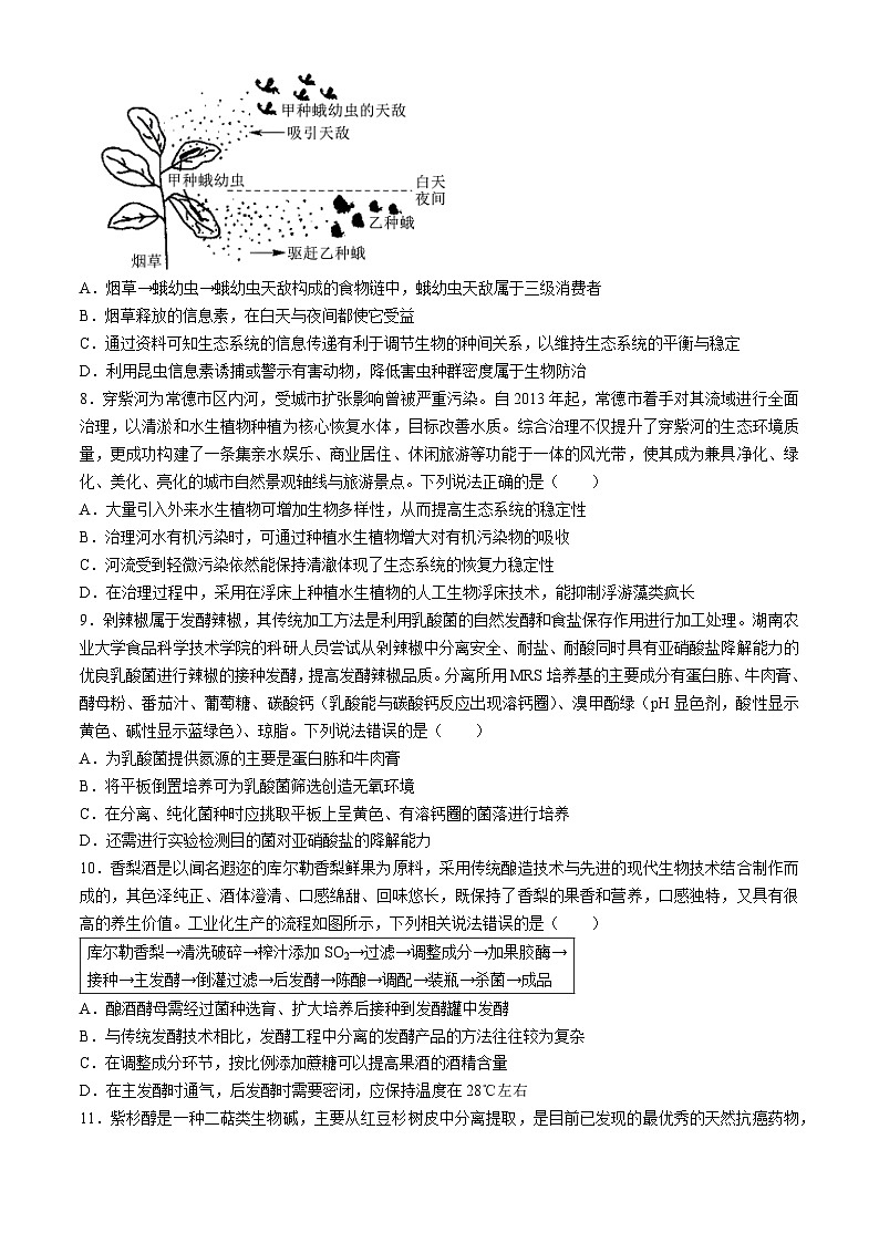 湖南省湖湘教育三新探索协作体2023-2024学年高二下学期期中联考生物试卷（Word版附解析）03