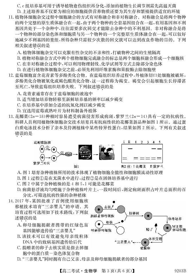 黑龙江省牡丹江市第二高级中学2023-2024学年高二下学期期中考试生物试卷03