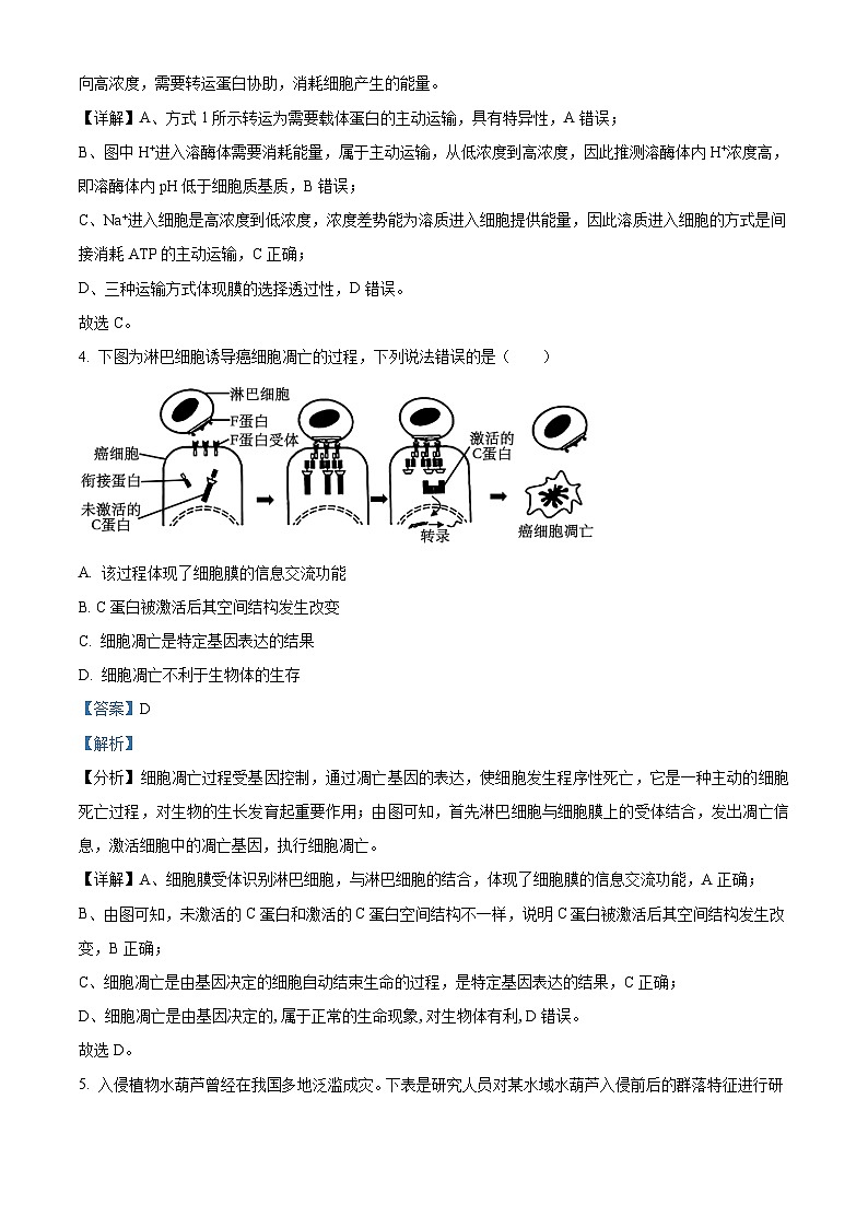 2024届湖南省岳阳市高三下学期教学质量监测生物试题（解析版）第3页
