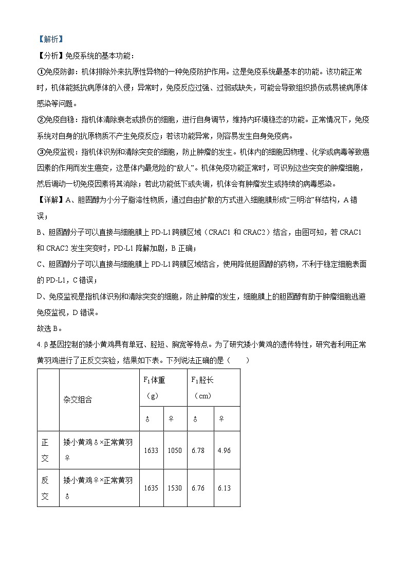 北京市丰台区2023-2024学年高三下学期二模考试生物试题（解析版）第3页