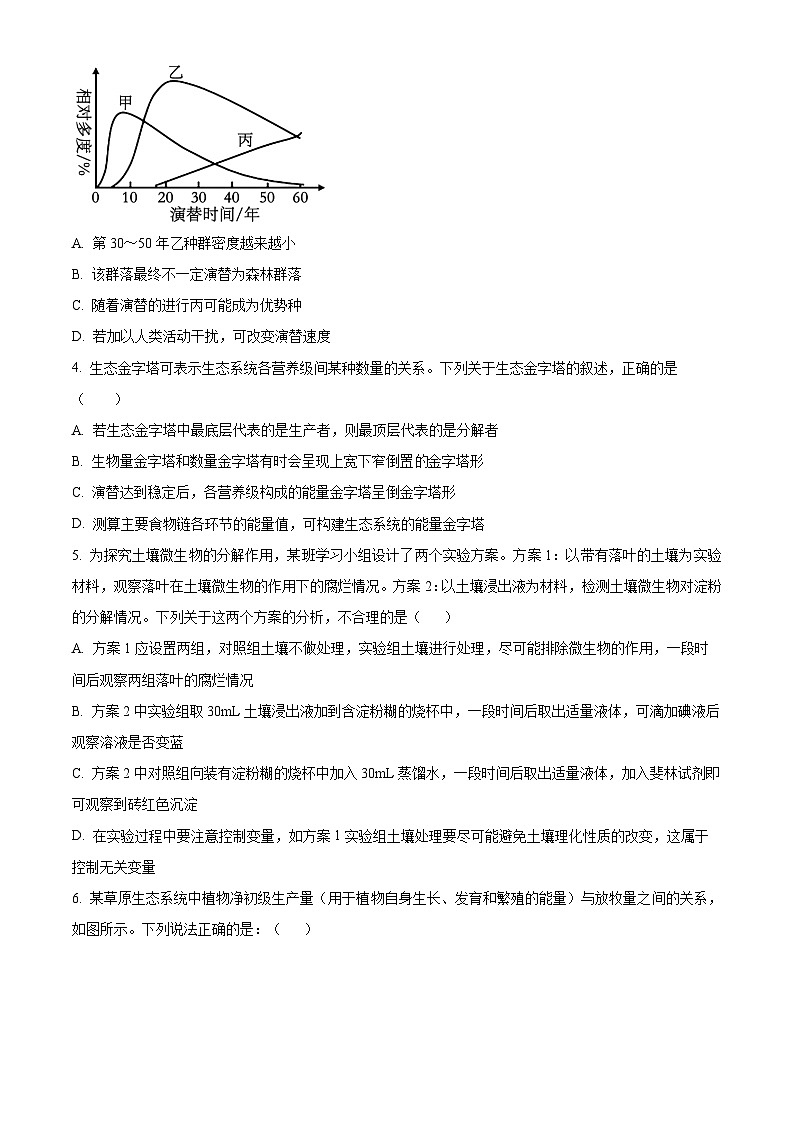 广西壮族自治区钦州市浦北县2023-2024学年高二下学期4月期中生物试题（原卷版+解析版）02