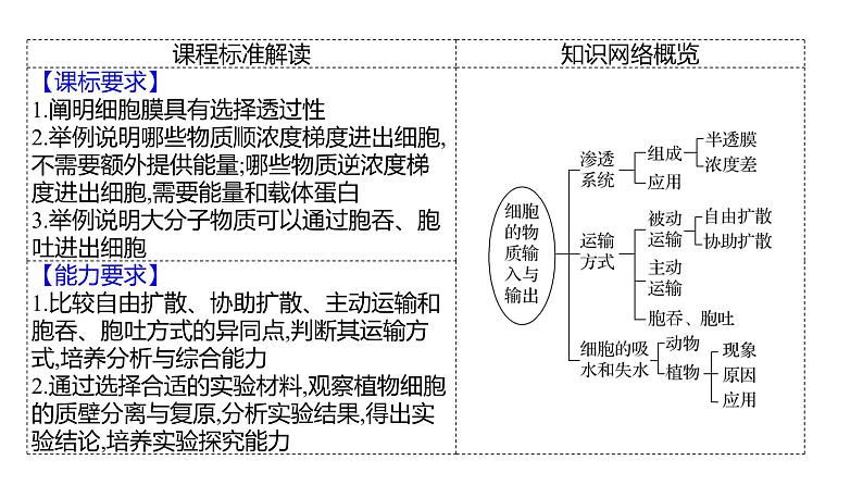 2025届高考 一轮复习 人教版 细胞的物质输入与输出 课件(多选版)02