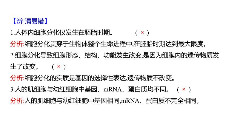 2025届高考 一轮复习 人教版 细胞的分化、衰老和死亡 课件(多选版)第7页