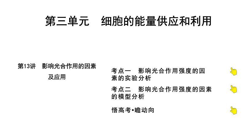 2025届高考 一轮复习 人教版 影响光合作用的因素及应用 课件(多选版)01