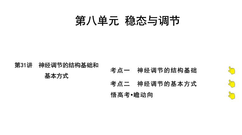 2025届高考 一轮复习 人教版 神经调节的结构基础和基本方式 课件(多选版)第1页