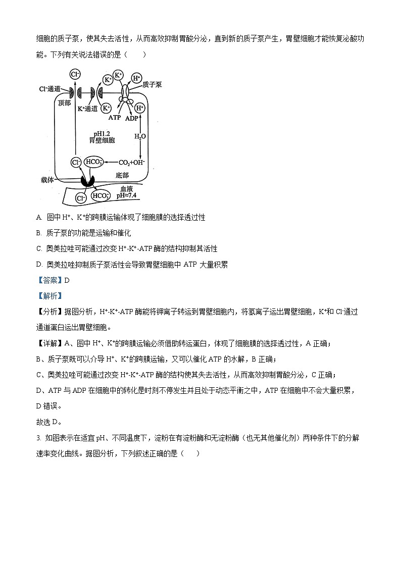 2024届甘肃省高三下学期二轮复习联考生物试卷（原卷版+解析版）02