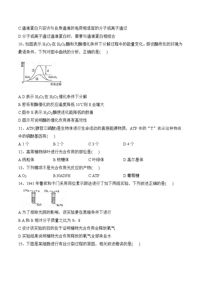 2023年湖南省普通高中学业水平合格性考试生物试卷02