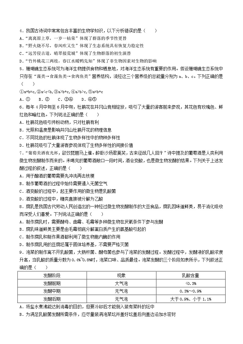广东省名校联盟2023-2024学年高二下学期期中质量检测生物试题02