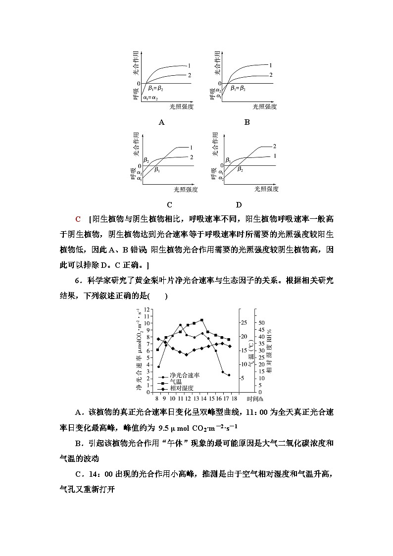 苏教版高中生物选择性必修第二册课时作业(3)影响种群特征的生态因子含答案第3页