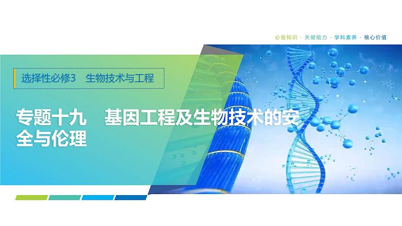 2025届高考 一轮复习 浙科版　基因工程的理论基础及技术基础 课件(浙江版)01