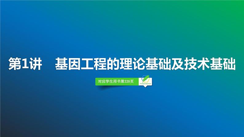 2025届高考 一轮复习 浙科版　基因工程的理论基础及技术基础 课件(浙江版)06