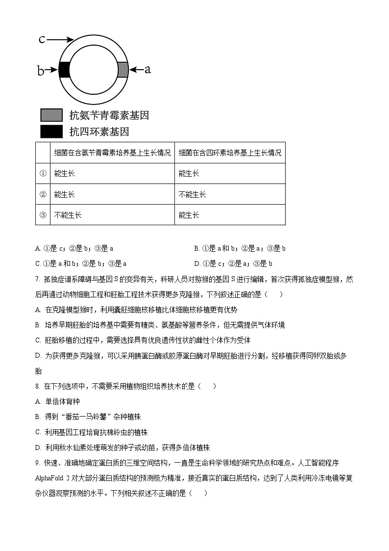 天津市部分区2023-2024学年高二下学期期中考试生物试题（原卷版）第3页