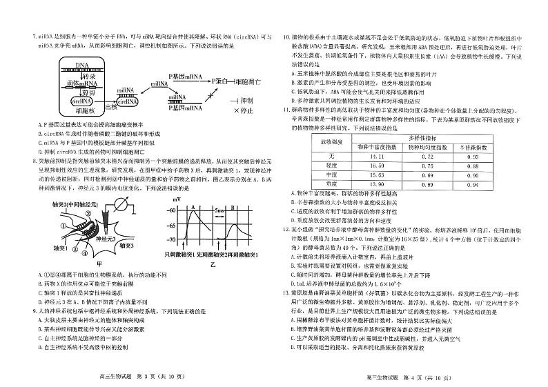 2024届山东中学联盟高三下学期考前热身押题生物试题02