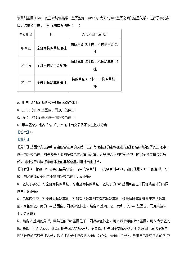 16，江西省宜春市丰城市第九中学2023-2024学年高二下学期4月期中生物试题02