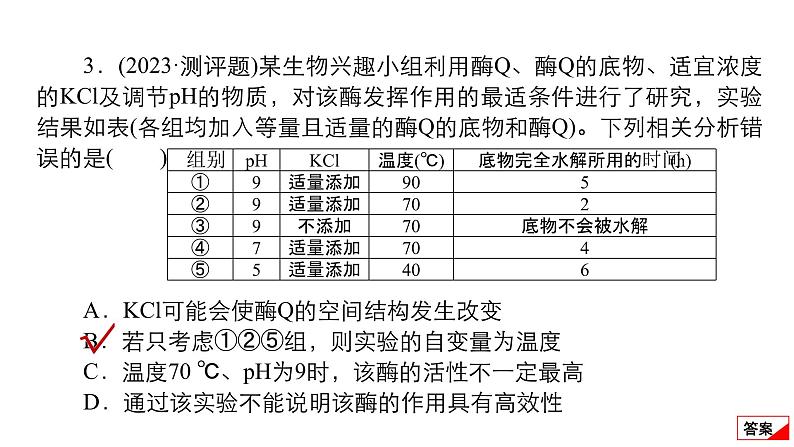 2024届高考生物考前冲刺提升练专项2选择题12个命题点2物质出入细胞的方式、酶和ATP课件06