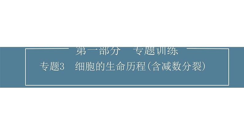 2024届高考生物考前冲刺专题训练3细胞的生命历程（含减数分裂）课件01