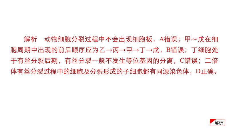 2024届高考生物考前冲刺专题训练3细胞的生命历程（含减数分裂）课件05