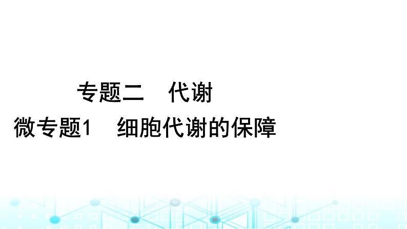 2024届高考生物考前冲刺素能提升2代谢微专题1细胞代谢的保障课件第1页